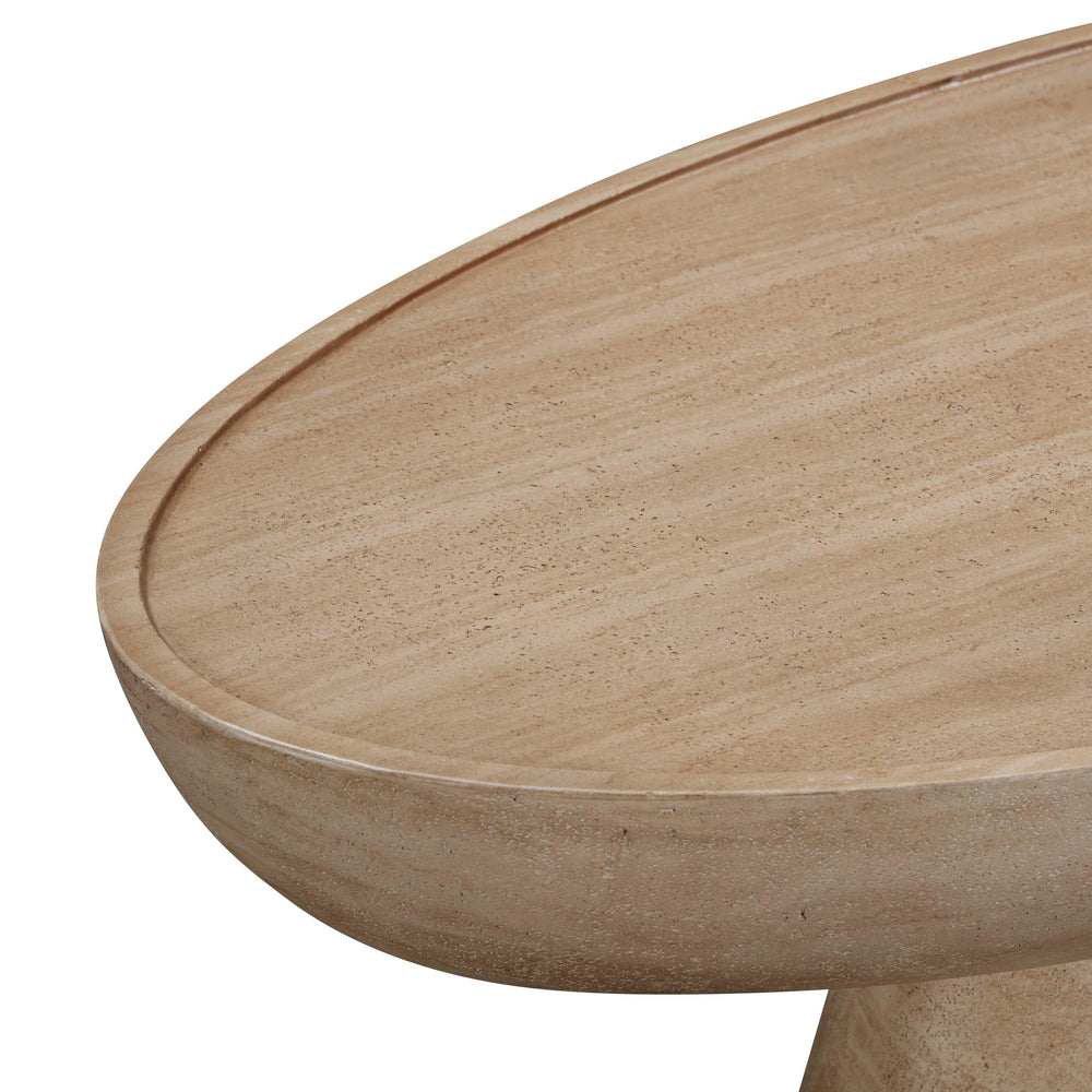 Eclipse 47" Textured Faux Travertine Indoor/Outdoor Coffee Table