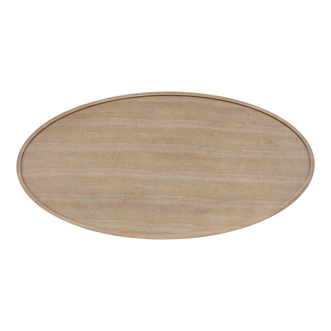 Eclipse 47" Textured Faux Travertine Indoor / Outdoor Coffee Table