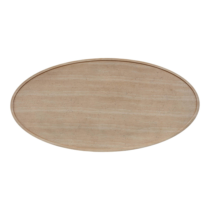 Eclipse 47" Textured Faux Travertine Indoor / Outdoor Coffee Table