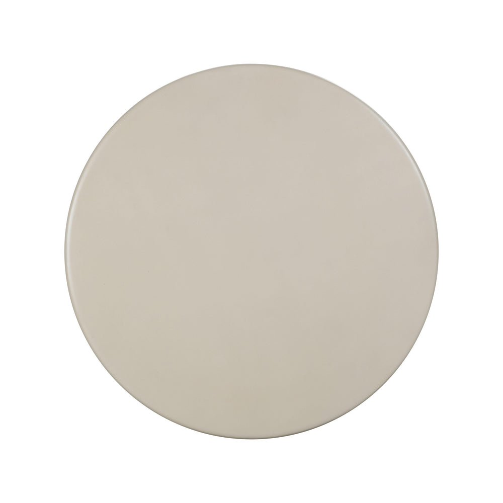 Fern 47" Beige Textured Faux Plaster Concrete Indoor/Outdoor Round Dining Table