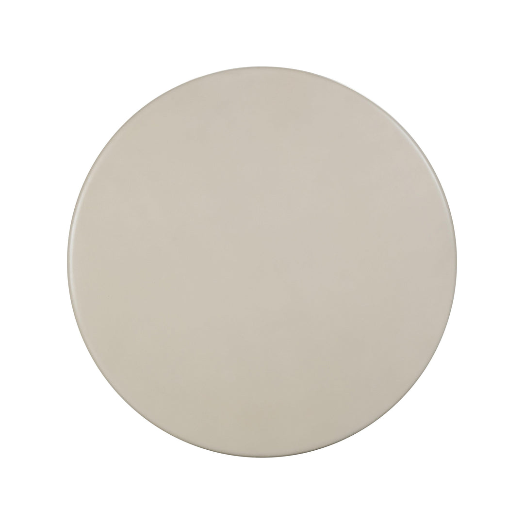 Fern 47" Beige Textured Faux Plaster Concrete Indoor/Outdoor Round Dining Table