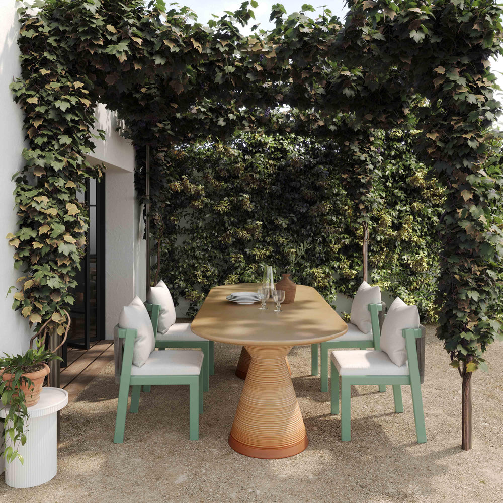 Fassa 87" Faux Terracotta Indoor/Outdoor Oval Dining Table
