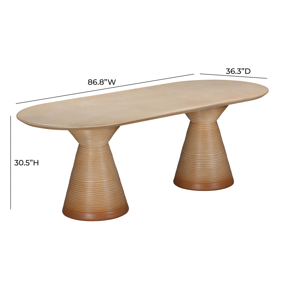 Fassa 87" Faux Terracotta Indoor/Outdoor Oval Dining Table