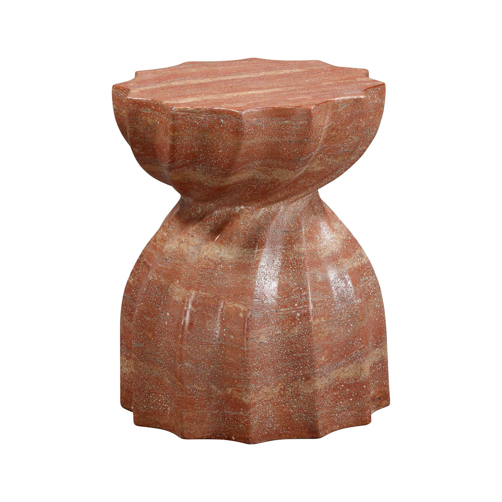 Turin Red Faux Sandstone Indoor/Outdoor Concrete Stool
