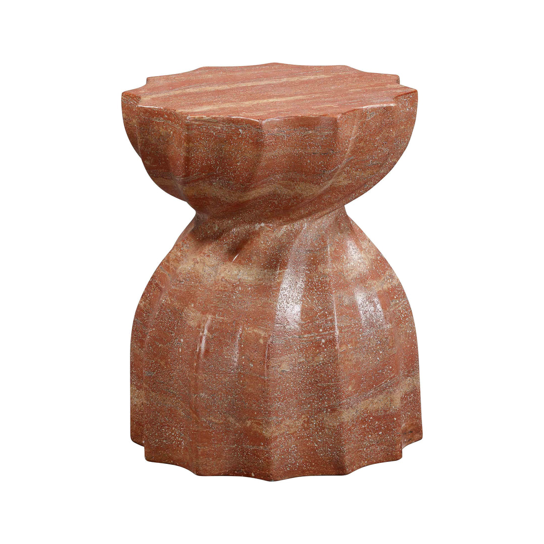 Turin Red Faux Sandstone Indoor/Outdoor Concrete Stool