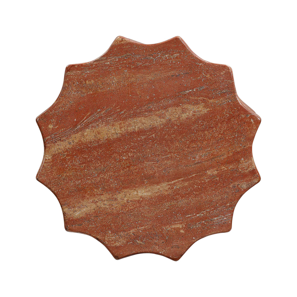 Turin Red Faux Sandstone Indoor/Outdoor Concrete Stool
