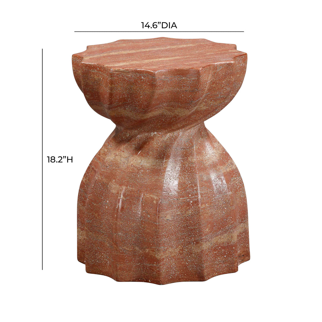 Turin Red Faux Sandstone Indoor/Outdoor Concrete Stool