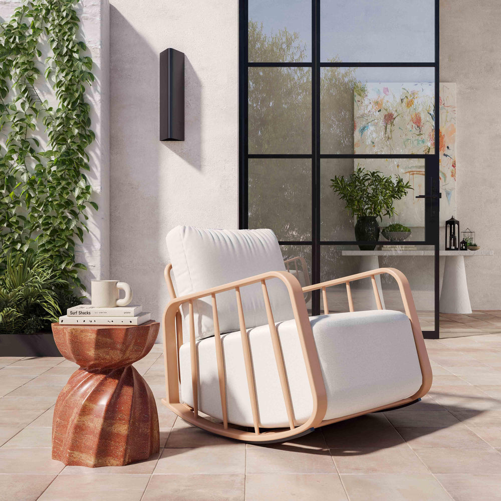 Turin Red Faux Sandstone Indoor/Outdoor Concrete Stool
