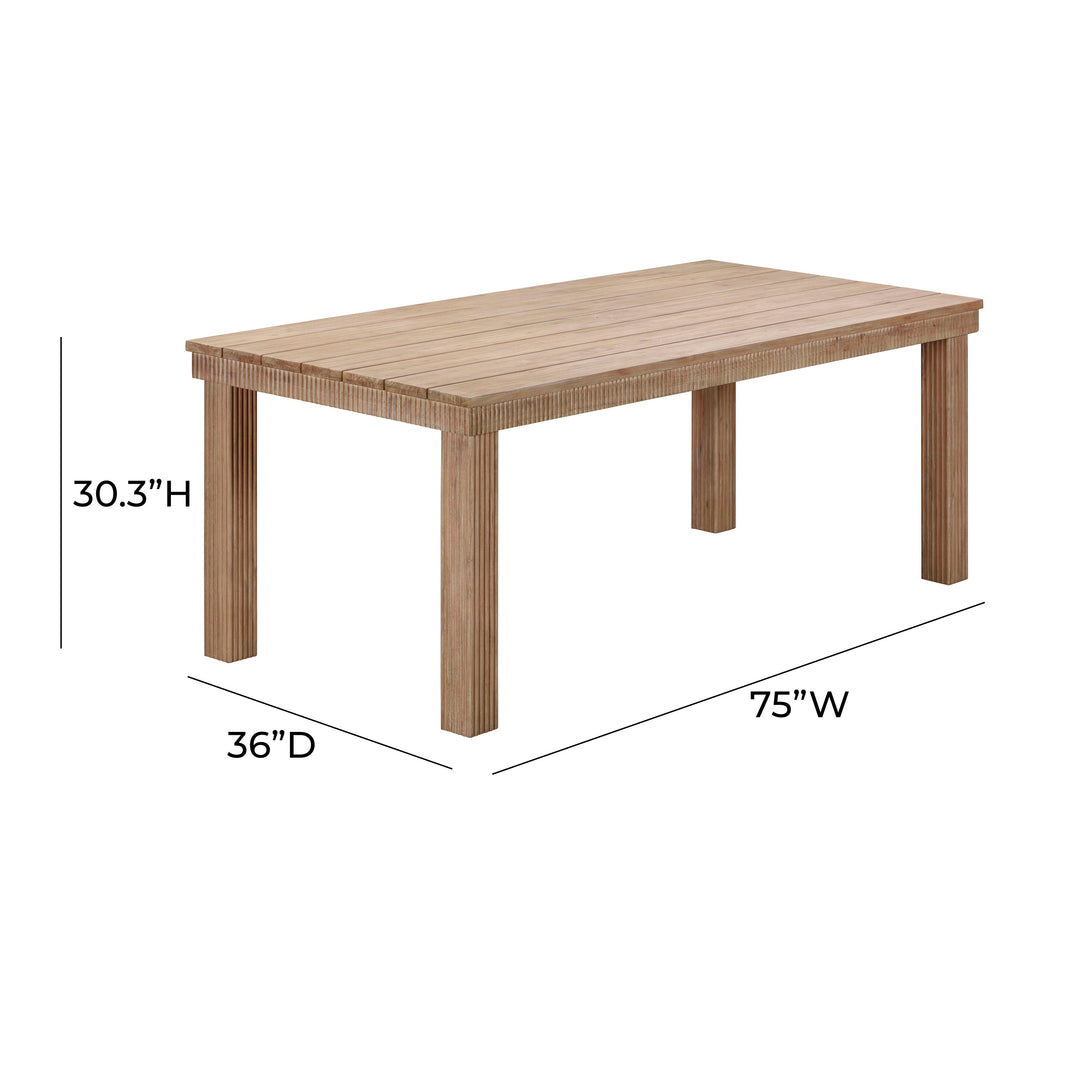 Cassie 75" Natural Outdoor Rectangular Dining Table