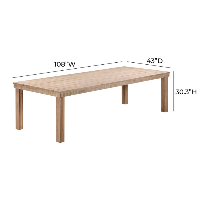Cassie 108" Natural Outdoor Rectangular Dining Table
