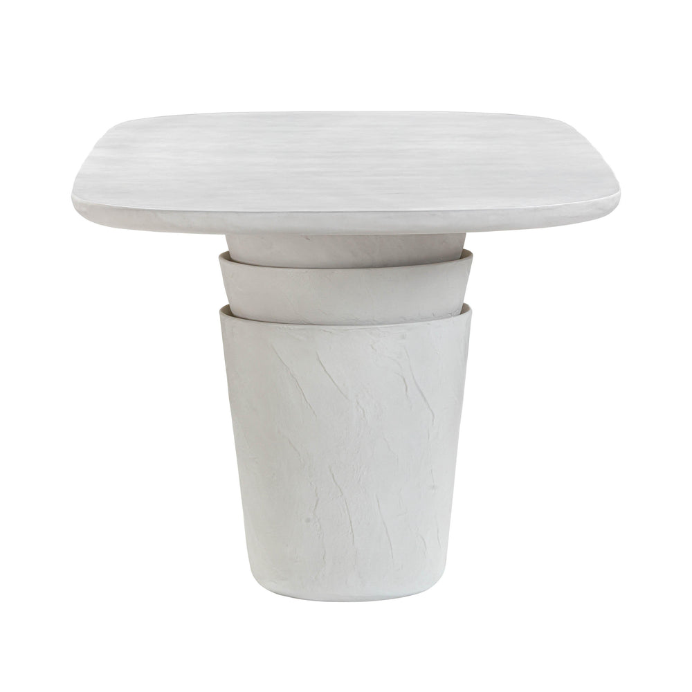 Margot 83" Light Grey Faux Plaster Indoor/Outdoor Concrete Oval Dining Table