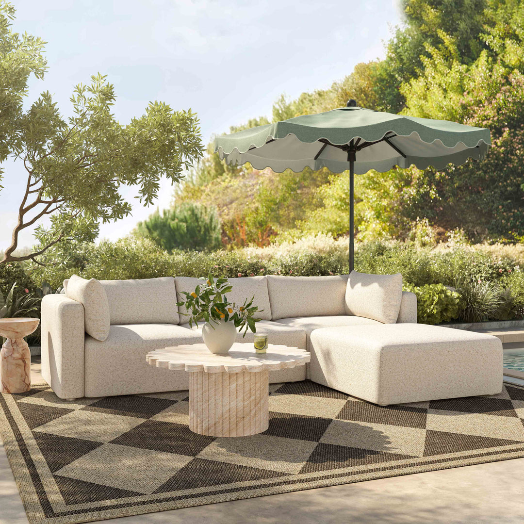 Hangover 4-Piece Cream Performance Fabric Outdoor Modular Sectional