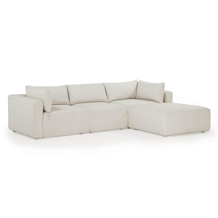 Hangover 4-Piece Cream Performance Fabric Outdoor Modular Sectional