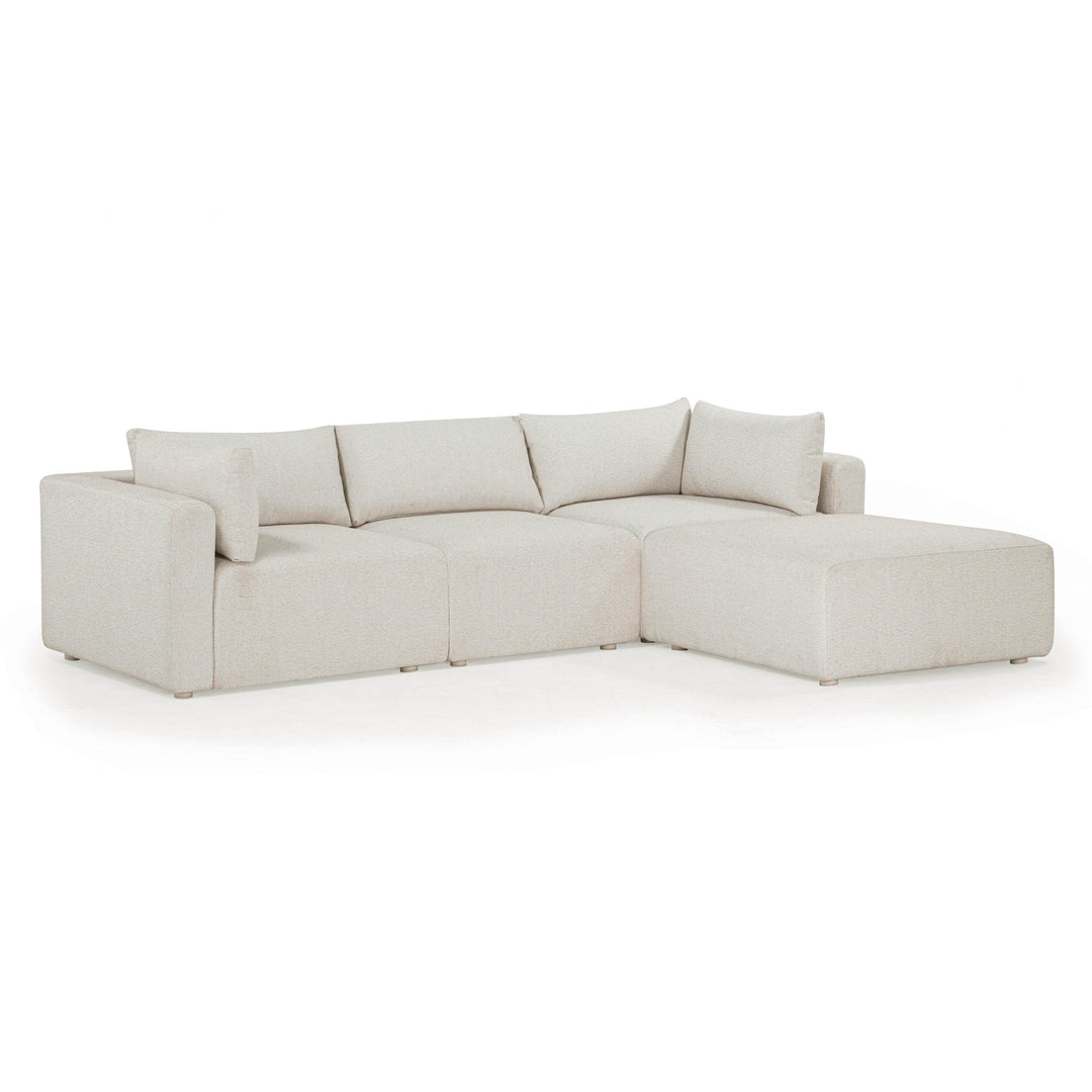 Hangover 4-Piece Cream Performance Fabric Outdoor Modular Sectional