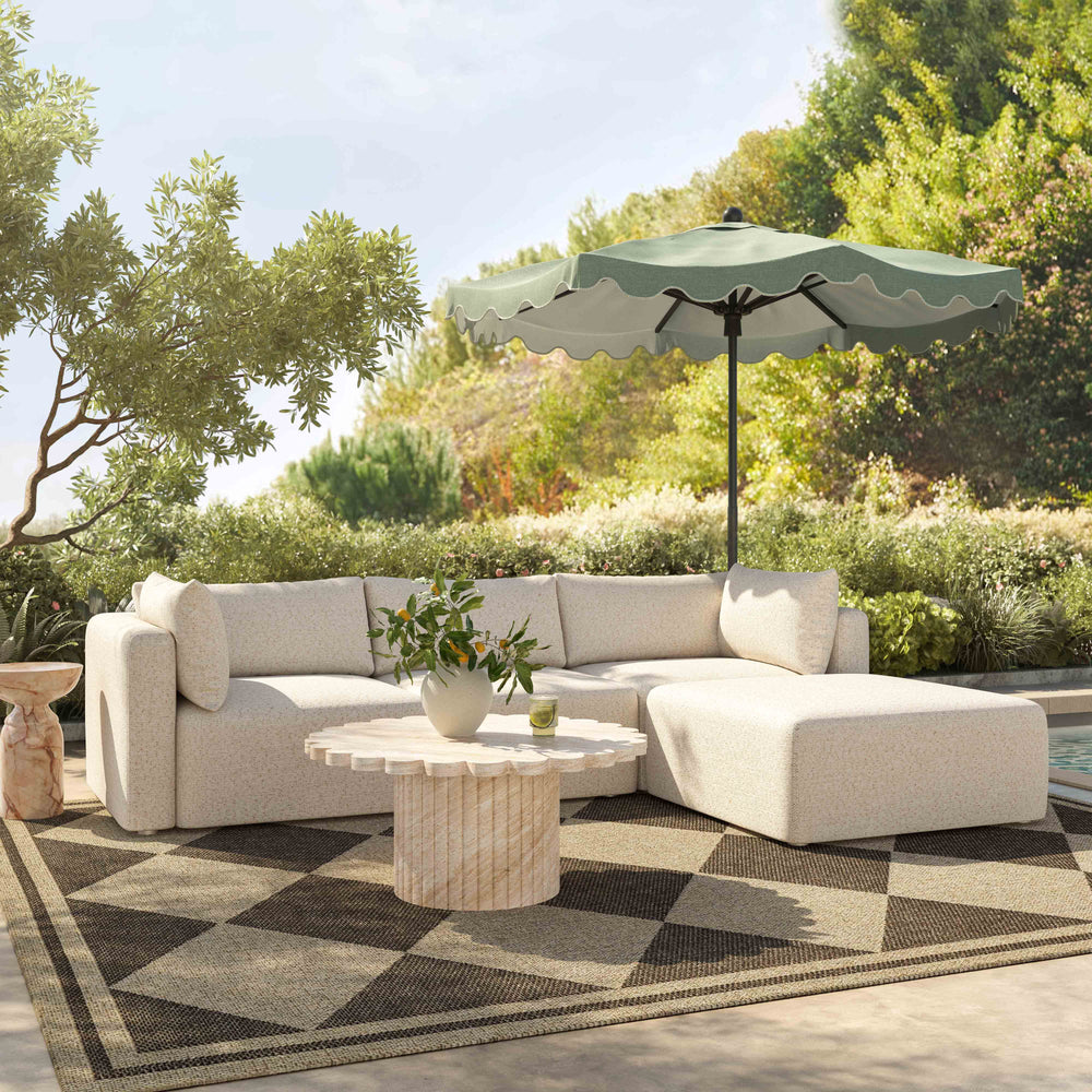Hangover Cream Performance Fabric Outdoor Modular Corner Chair