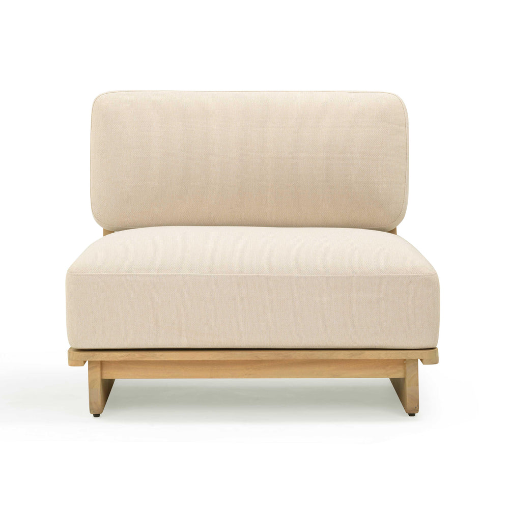 Reavan Cream Performance Fabric Outdoor Lounge Chair