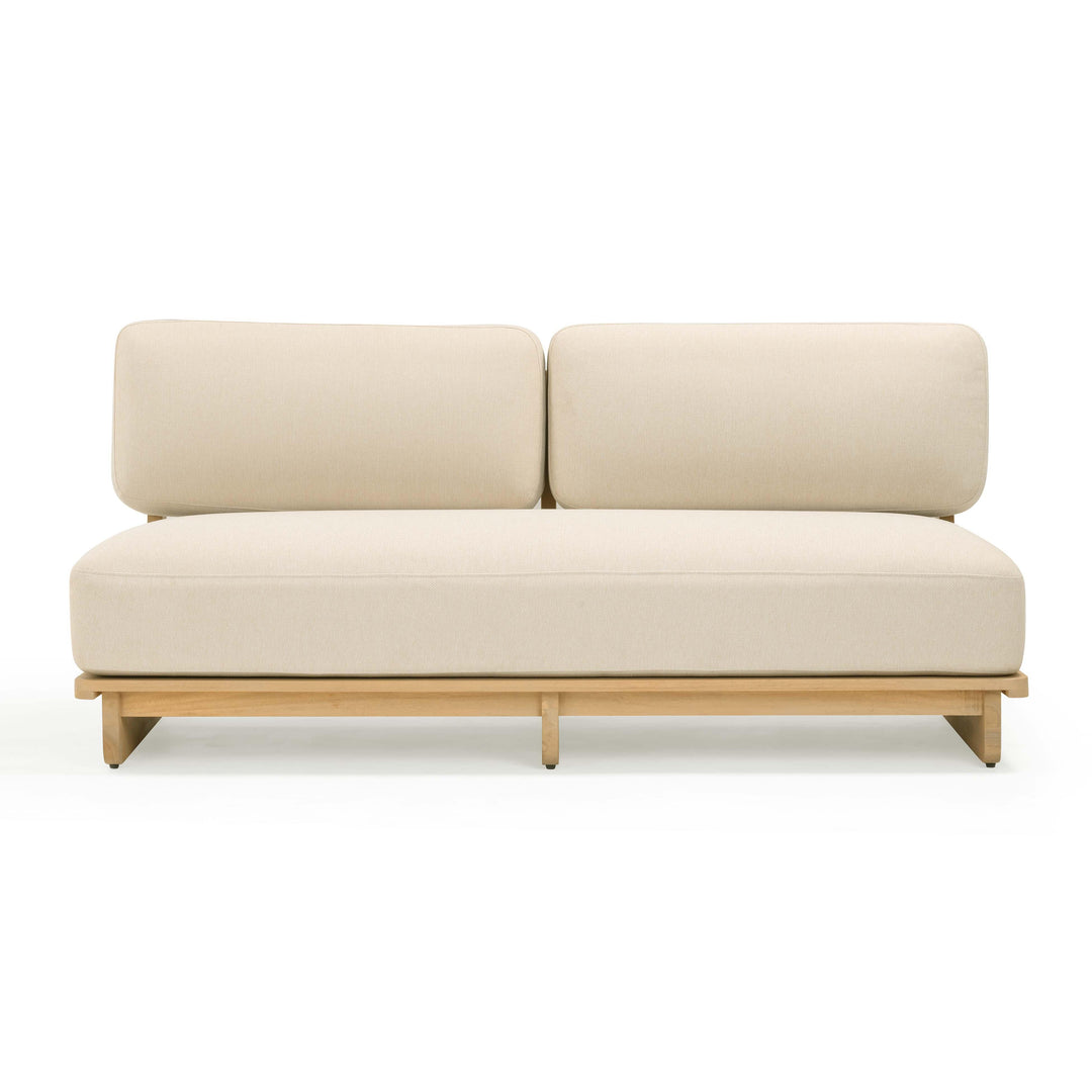 Reavan 67" Cream Performance Fabric Outdoor Lounge Sofa