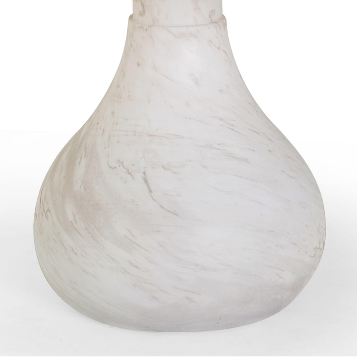 Smooch 47" White Marble Concrete Indoor/Outdoor Round Dining Table