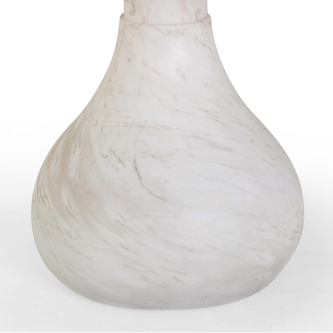 Smooch 47" White Marble Concrete Indoor/Outdoor Round Dining Table