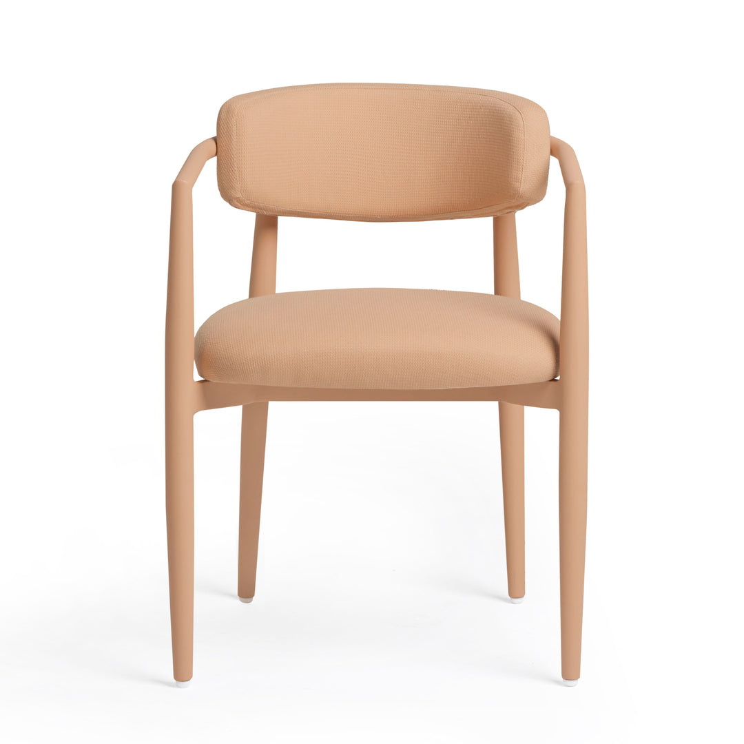 Annika Textured Contract-Grade Fabric Outdoor Dining Arm Chair