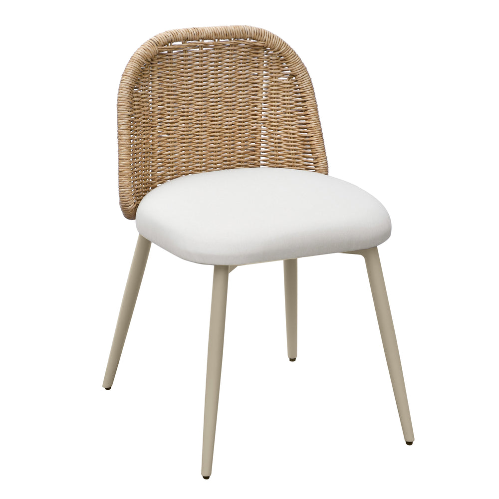 Alexa Rattan Performance Fabric Outdoor Dining Chair