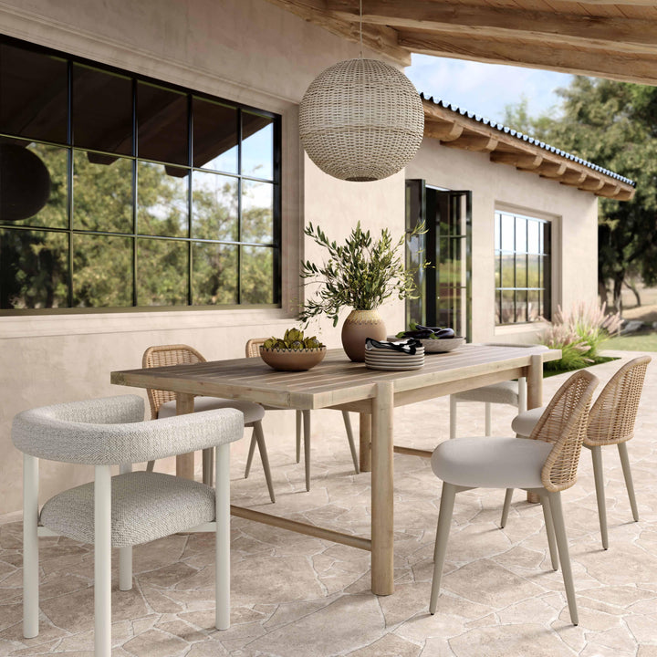 Alexa Rattan Performance Fabric Outdoor Dining Chair