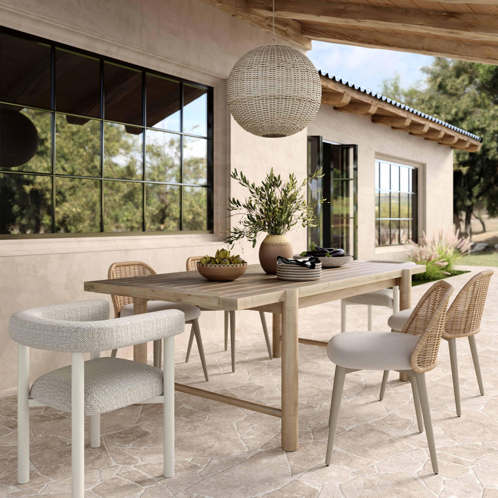 Alexa Rattan Performance Fabric Outdoor Dining Chair