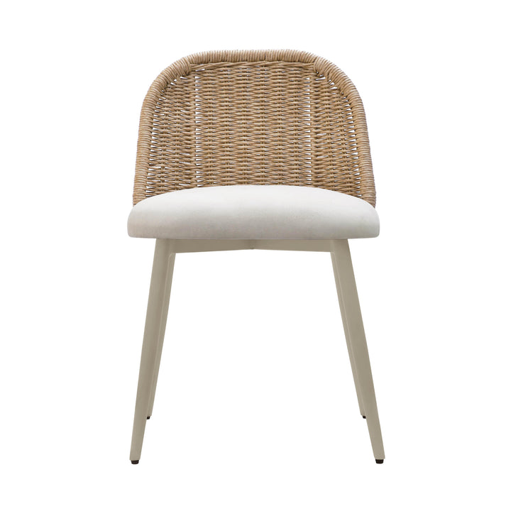 Alexa Rattan Performance Fabric Outdoor Dining Chair