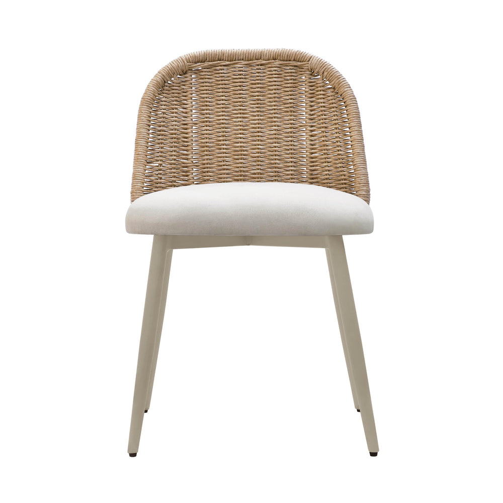 Alexa Rattan Performance Fabric Outdoor Dining Chair