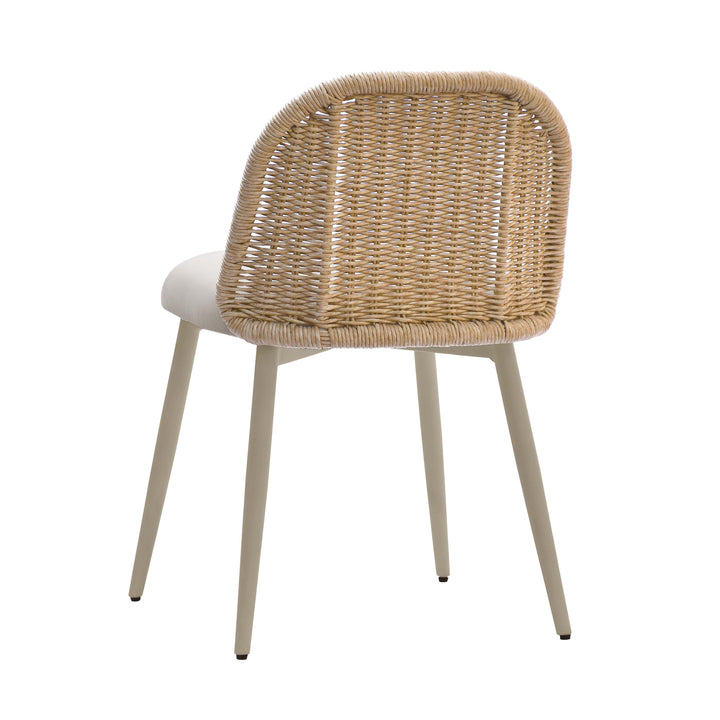 Alexa Rattan Performance Fabric Outdoor Dining Chair