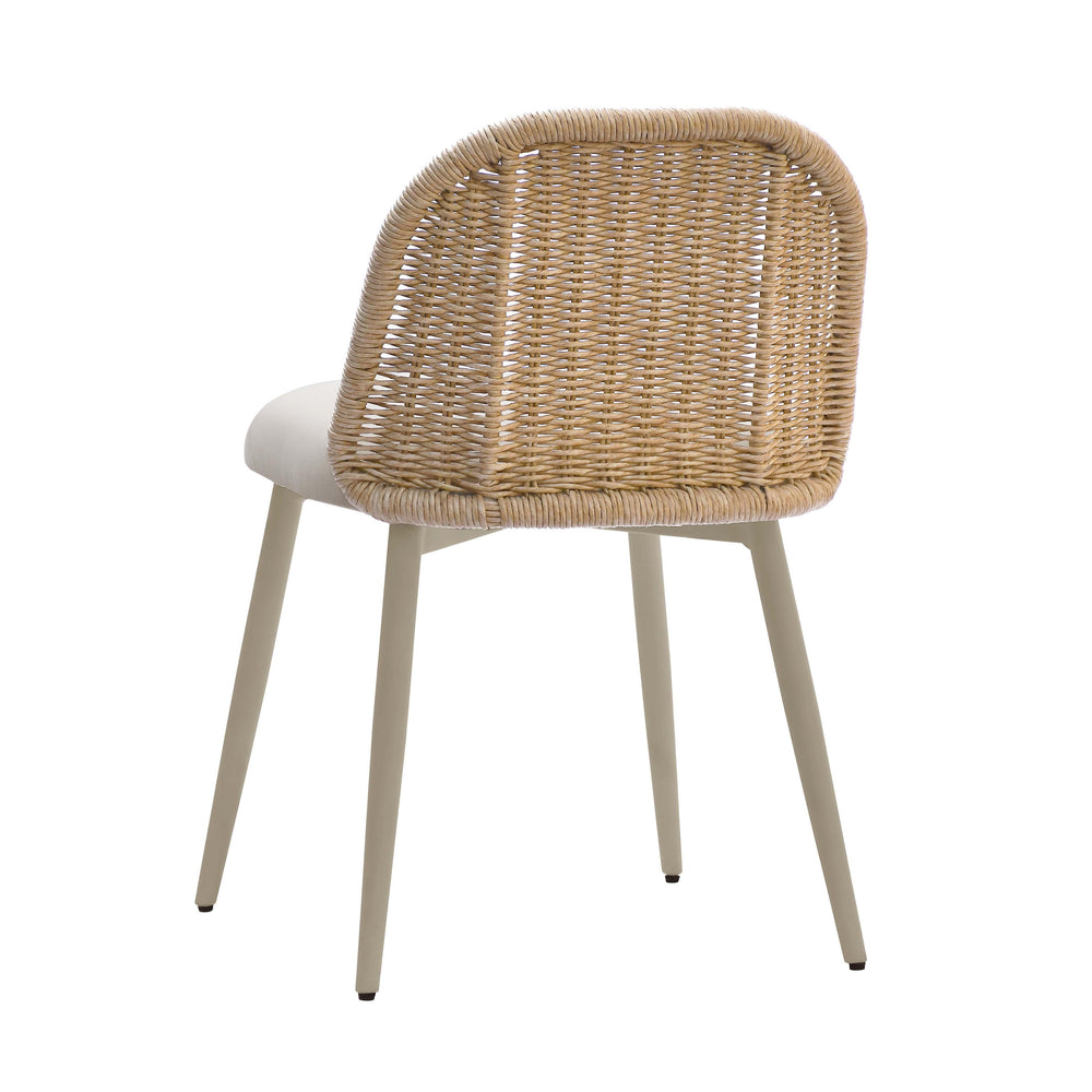 Alexa Rattan Performance Fabric Outdoor Dining Chair