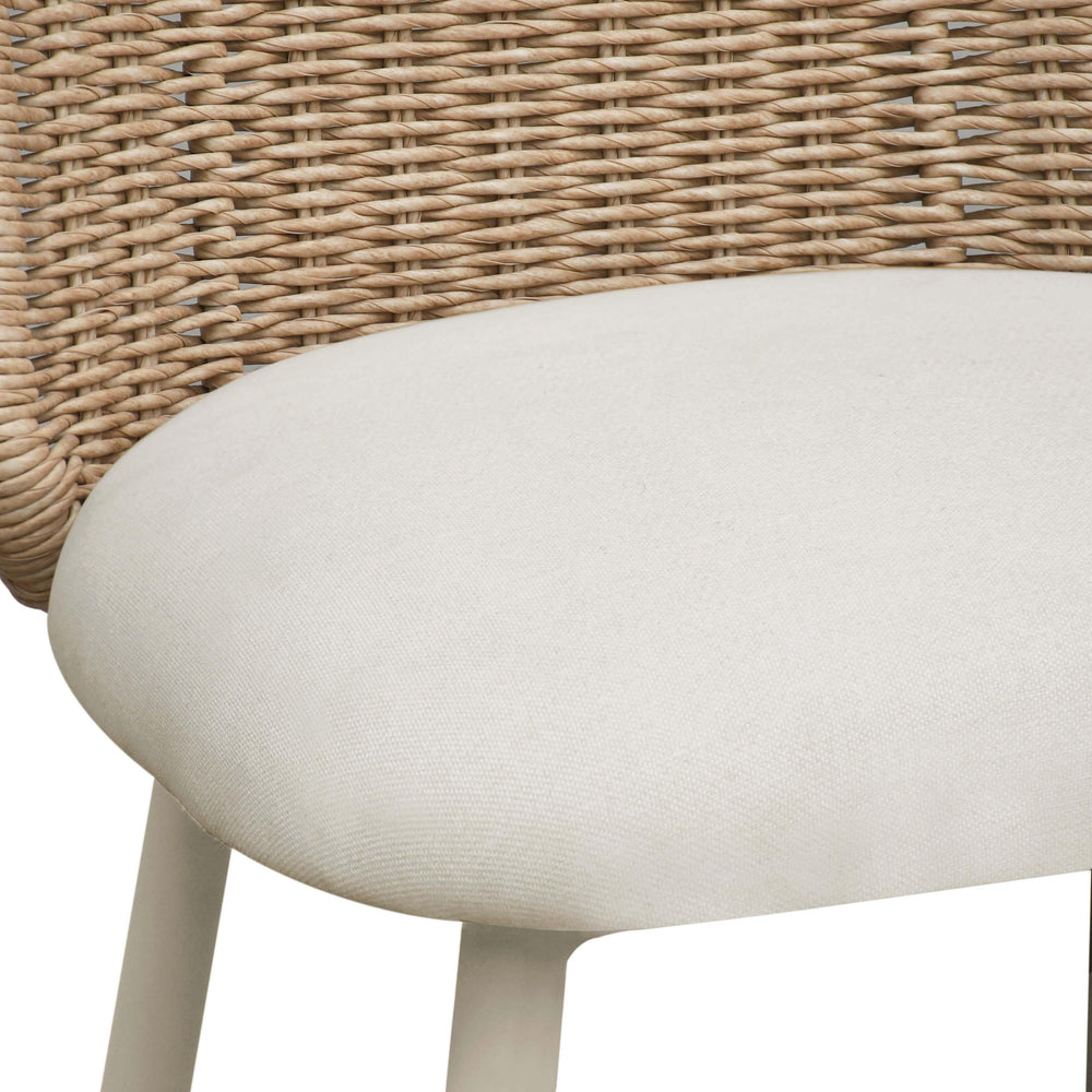 Alexa Rattan Performance Fabric Outdoor Dining Chair