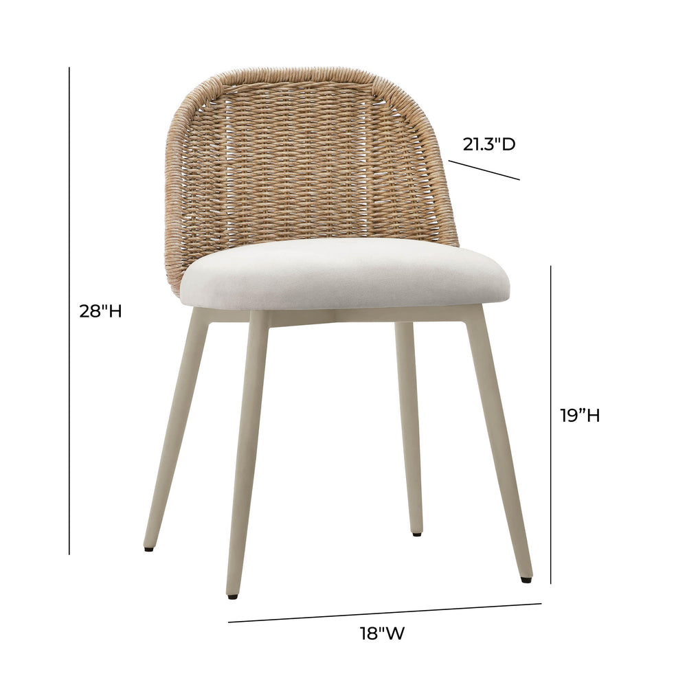 Alexa Rattan Performance Fabric Outdoor Dining Chair