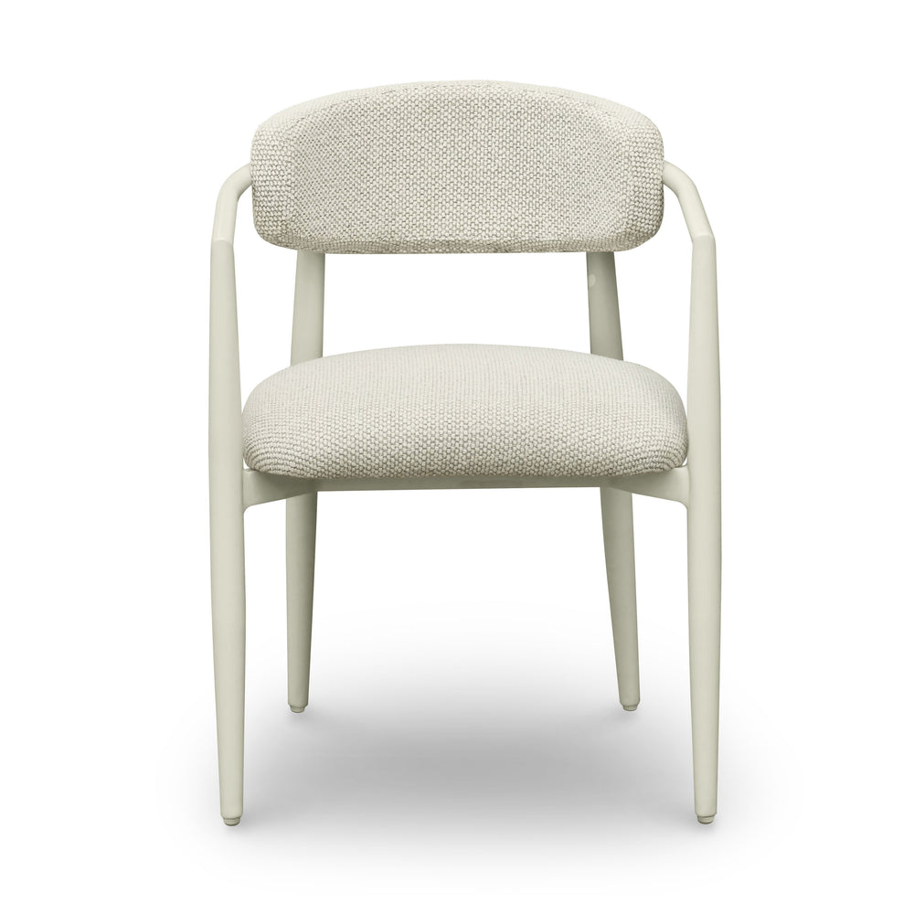 Annika Textured Contract-Grade Fabric Outdoor Dining Arm Chair