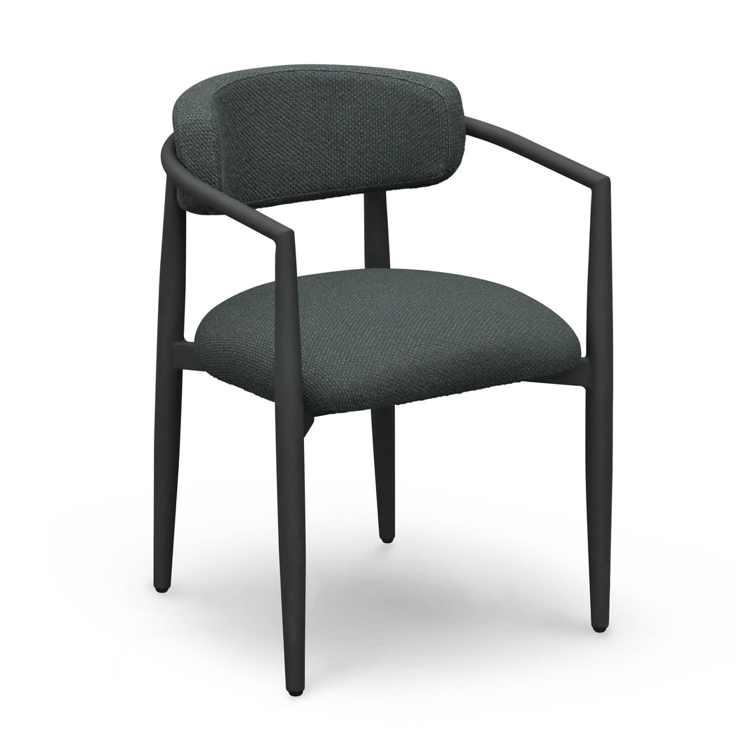 Annika Textured Contract-Grade Fabric Outdoor Dining Arm Chair