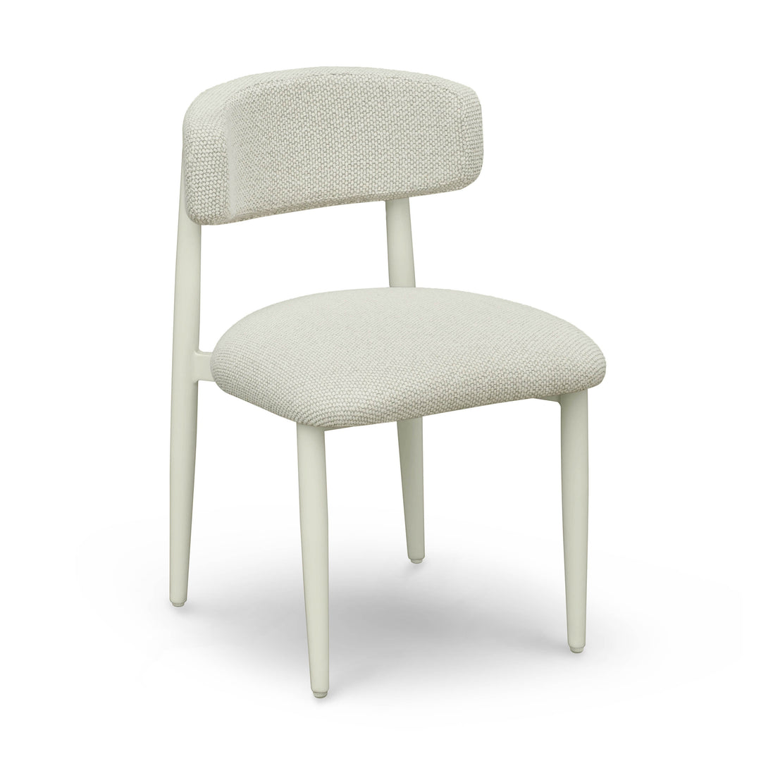 Annika Textured Contract-Grade Fabric Outdoor Dining Side Chair