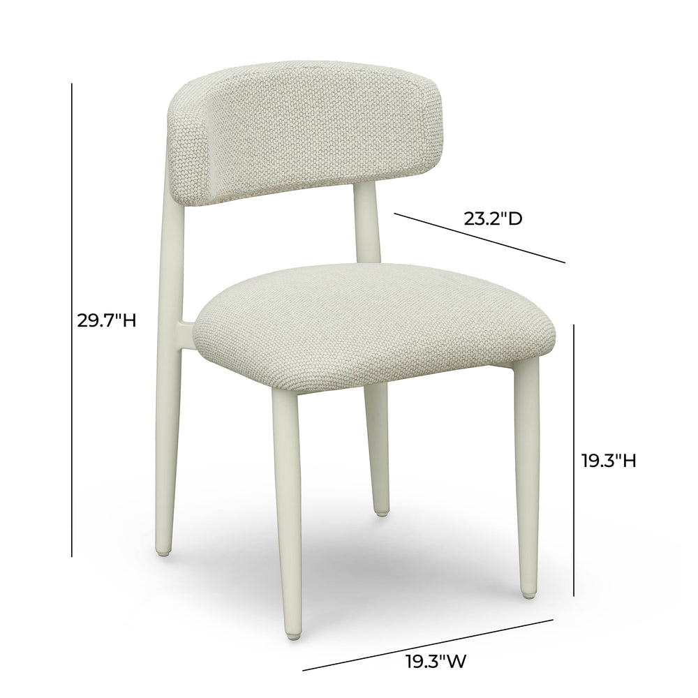 Annika Textured Contract-Grade Fabric Outdoor Dining Side Chair