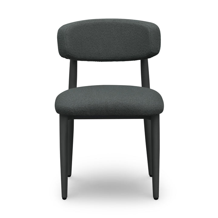 Annika Black Textured Contract-Grade Fabric Outdoor Dining Side Chair