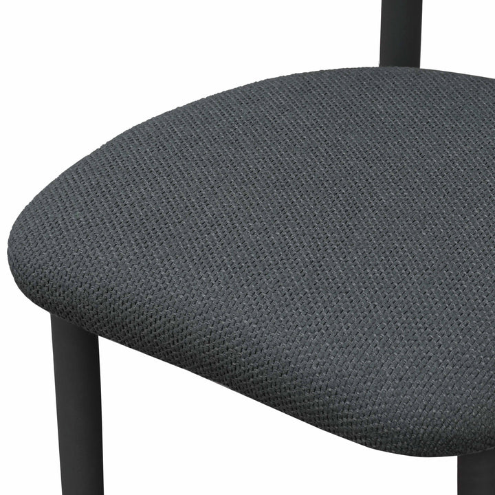 Annika Black Textured Contract-Grade Fabric Outdoor Dining Side Chair