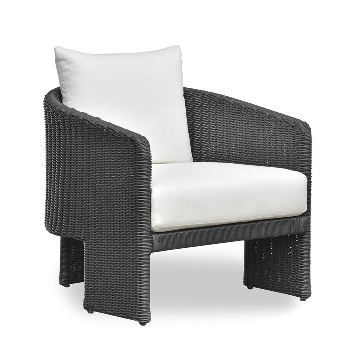 Alexa Rattan Performance Fabric Outdoor Accent Chair
