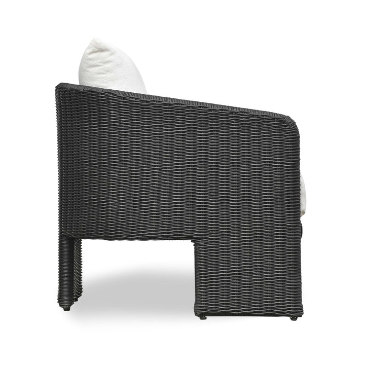 Alexa Rattan Performance Fabric Outdoor Accent Chair