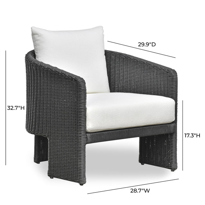 Alexa Rattan Performance Fabric Outdoor Accent Chair
