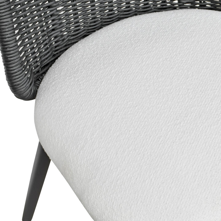 Alexa Rattan Performance Fabric Dining Chair