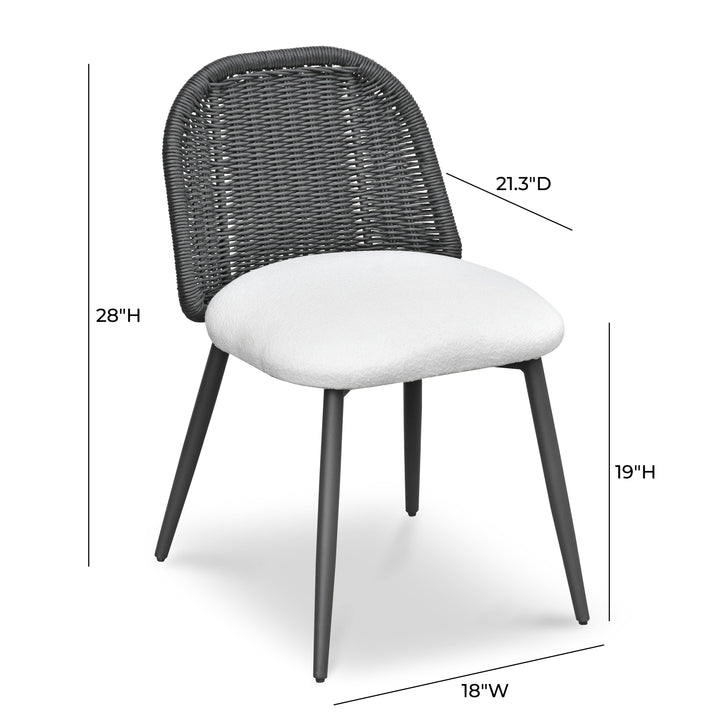 Alexa Rattan Performance Fabric Dining Chair
