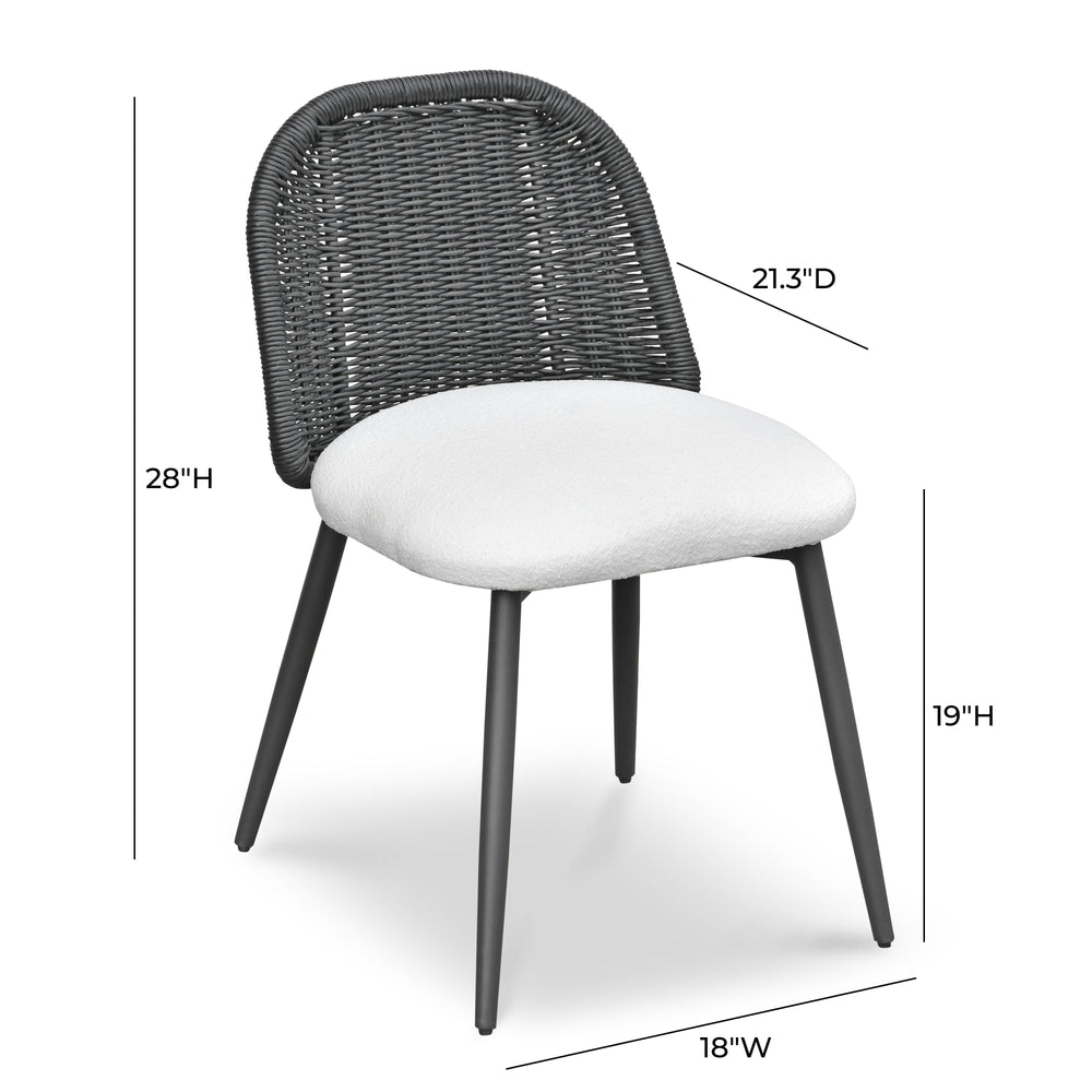 Alexa Rattan Performance Fabric Dining Chair