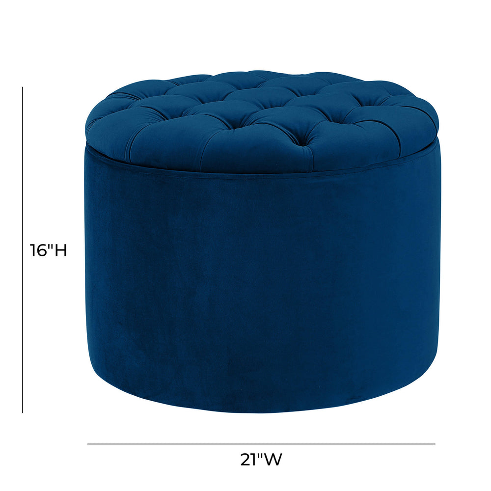 Queen Performance Velvet Round Storage Ottoman
