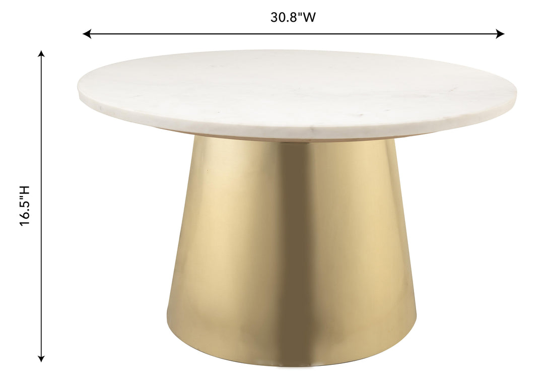 Bleeker 31" Marble Round Coffee Table