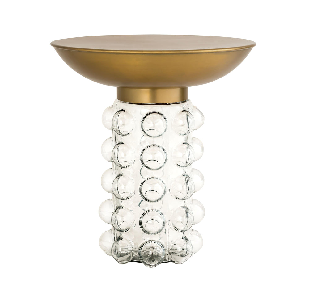 Bubble Glass and Brass Side Table