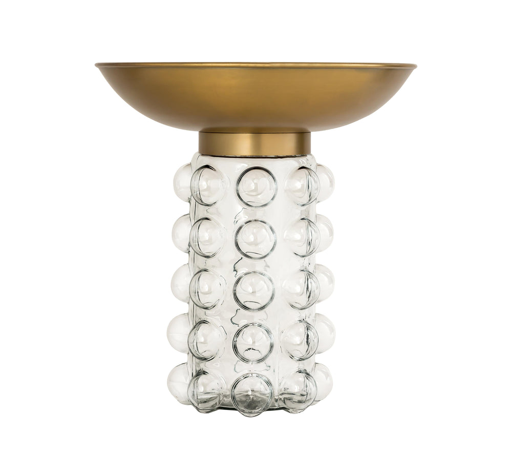 Bubble Glass and Brass Side Table