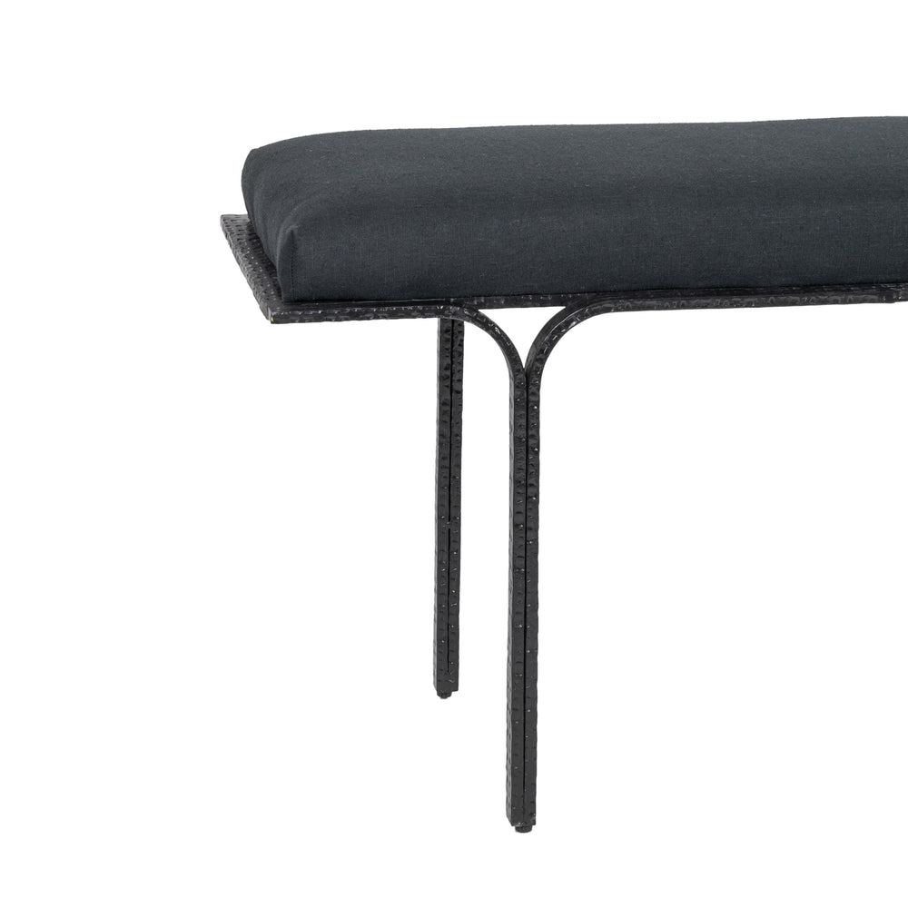 Bryn 59" Black Linen Bench